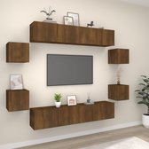 The Living Store TV-meubelset - 80 x 30 x 30 cm - 30.5 x 30 x 30 cm - Bruineiken