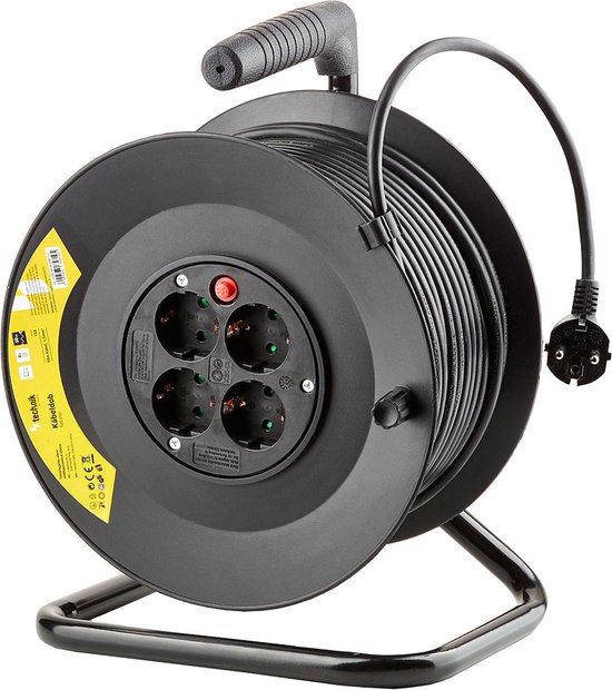Solight PB22 - Kabelhaspel 15m zwart