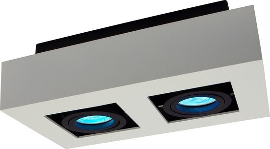 Spectrum - Spot de Plafond LED MIRORA - Luminaire 2xGU10 - Inclinable - Wit/ Zwart