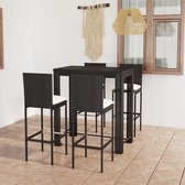 The Living Store Barset - Trendy - Bartafel en barkruk - Afmetingen- 100x60.5x110.5cm - Kleur- Zwart
