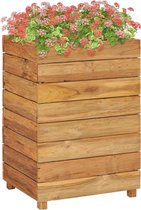 Jardinière surélevée en bois The Living Store - Teck recyclé et acier - 50 x 40 x 72 cm - Avec support en acier