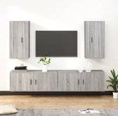 The Living Store Televisiekastenset - Klassiek - Tv-meubel - 100 x 34.5 x 40 cm - Grijs sonoma eiken