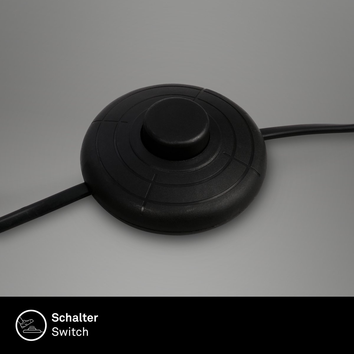 BRILONER Ekko - Vloerlamp - woonkamer staande lamp - leeslamp - industrieel - metaal - E27 fitting - zwart - 128cm thumbnail 3