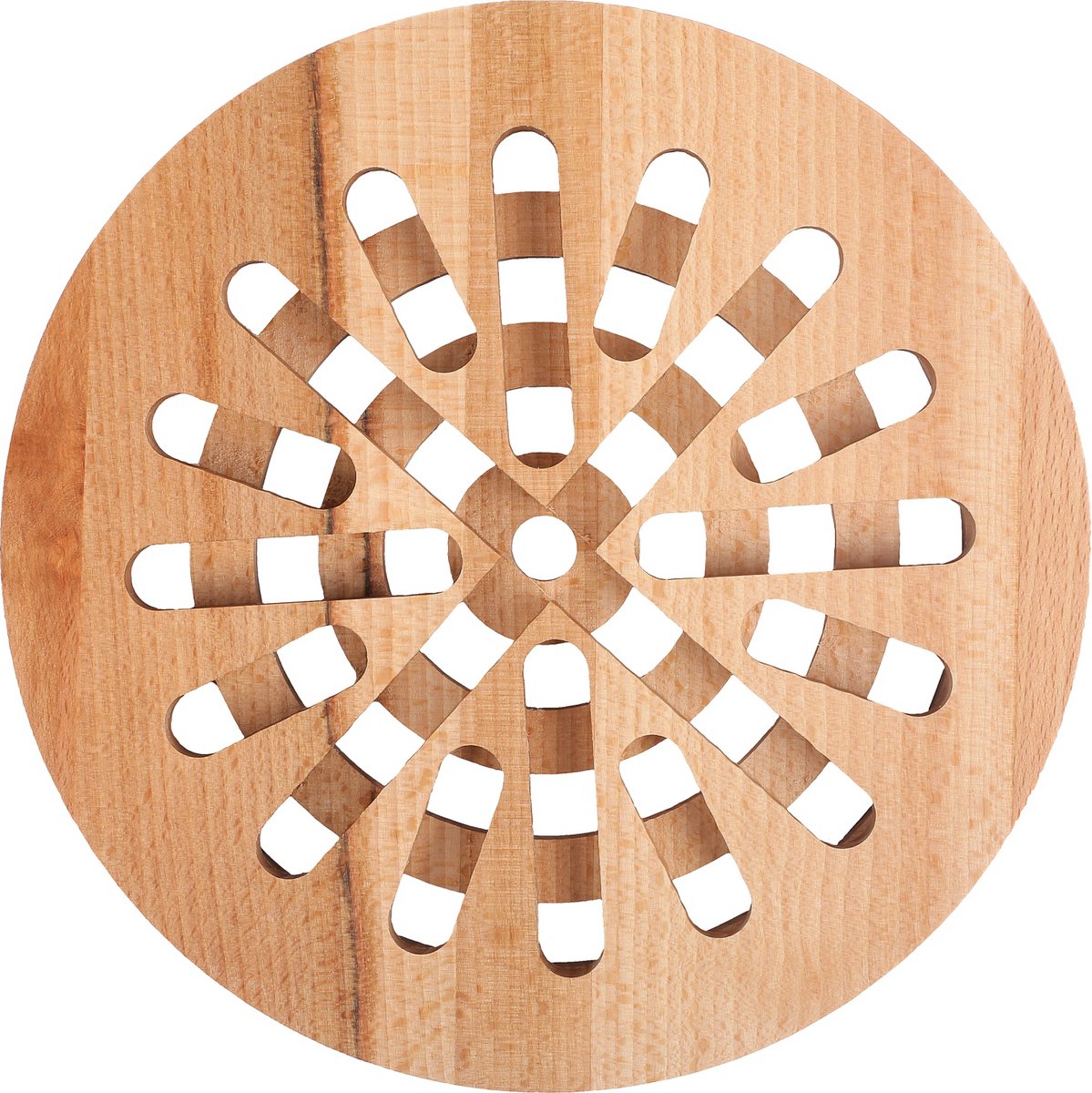 Creative Home Onderzetter voor Pannen | Natuurlijk beukenhout | Rond 19,5 x 19,5 x 1,5 cm | Omkeerbaar | Hittebestendig & Milieuvriendelijk