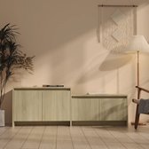 vidaXL - Tv-meubel - 146,5x35x50 - cm - bewerkt - hout - sonoma - eikenkleurig