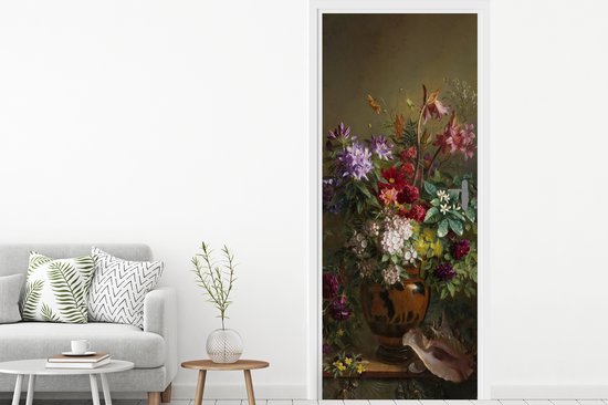 Sticker de porte Nature morte avec des fleurs dans un vase grec - Maîtres anciens - Art - 95x235 cm - Poster de porte