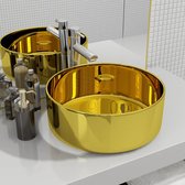 The Living Store Wastafel - Badkamer Accessoires - 400x150mm - Gouden Keramiek