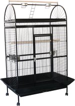 4animalz® Cage à oiseaux robuste Pagerot XL - 66x101x177 cm - Cage à perroquets - Cage à perruches - Zwart