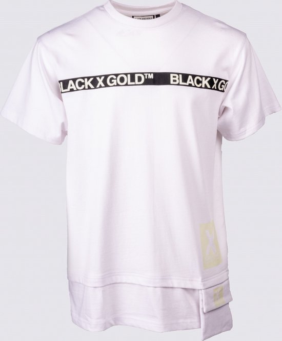 Black And Gold T-shirt wit met glow in te dark MAAT XS
