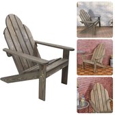 Cheqo® Loungestoel - Tuinstoel - Hout - Grey Wash - Pinewood - 88 x 69 x H92 cm - Stoel voor Tuin & Balkon - Ligstoel - Tuin Stoel - Lange Levensduur