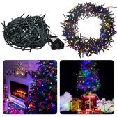 Cheqo® Smart Éclairage de Noël - Éclairage de sapin de Noël - 800 LED multicolores - Cordon lumineux de 16 m - Cordon vert - Contrôle par application - Contrôleur 8 fonctions - Pour l'intérieur et l'extérieur