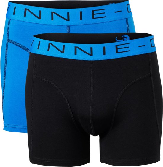 Vinnie-G Boxershorts 2-pack Black /Blue Combo - Maat S - Heren Onderbroeken Zwart/Blauw - Geen irritante Labels - Katoen heren ondergoed