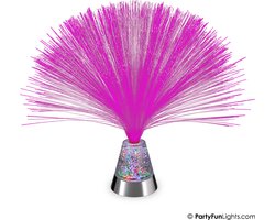 PartyFunLights - Glasvezel Glitter LED Lamp - verandert van kleur - werk op USB èn batterijen - glas fiber