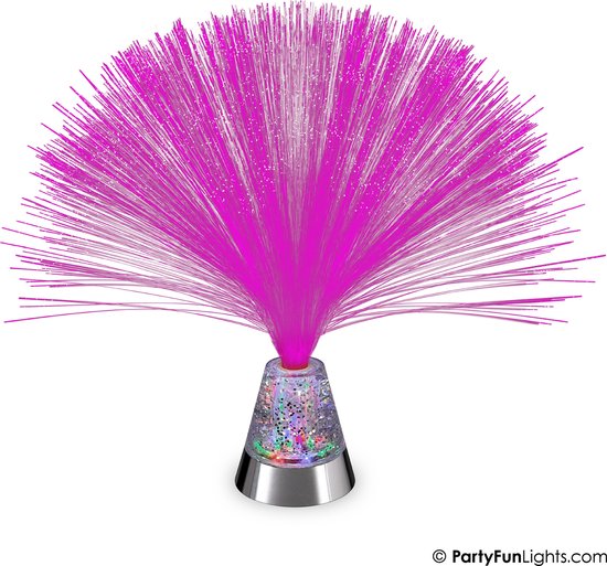 PartyFunLights - Lampe LED à Glitter en fibre de verre - change de couleur - fonctionne sur USB et piles - fibre de verre