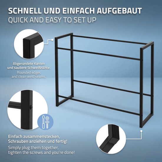 ML-Design Drankenkrattenrek 6-8 kratten met schap, 100x32x108,5 cm, metaal
