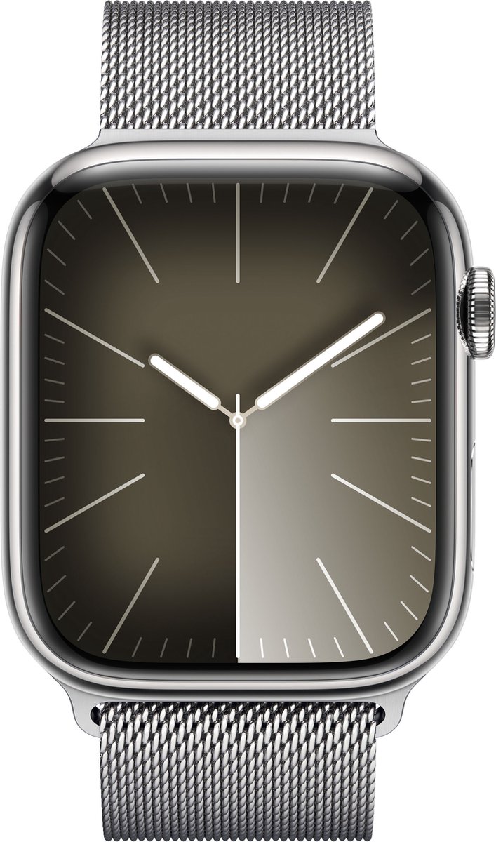 Apple Watch Series 9 GPS Cellular 41mm Silver Stainless Steel Case with Silver. bol