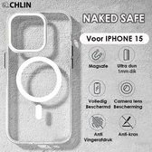 CL CHLIN Naked Safe - transparant Hoesje voor Iphone 15 met Magsafe magneet en Matrix airbag - Iphone 15 hoesje nieuw model - Dun hoesje iphone 15 - Iphone 15 - Iphone 15 Accessoires - Kerstcadeau - cadeau tips