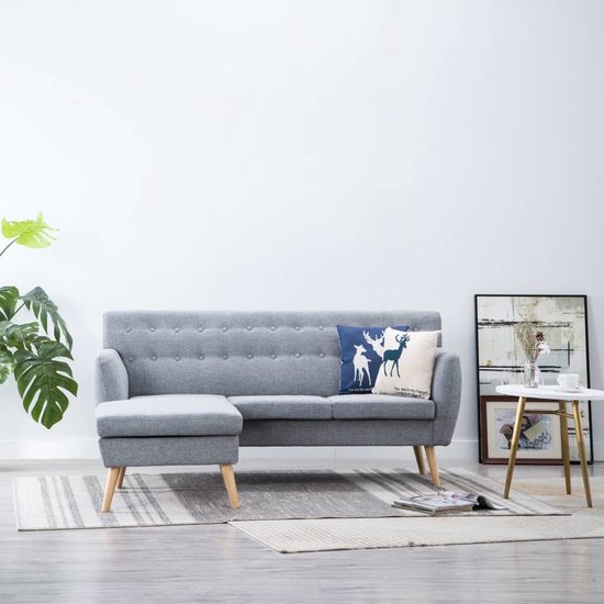 Canapé en L The Living Store - Gris clair - 171,5 x 138 x 81,5 cm - Polyester