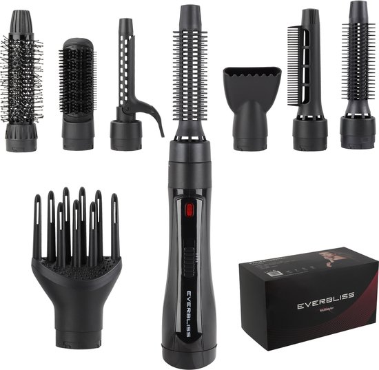 Everbliss® Multistyler - 7 in 1 Hairwrap - Föhnborstel - Stijltang - Krultang - Haardroger - Krulborstel - Stijlborstel - Airstyler - Multi Haarstyler - Zwart cadeau geven