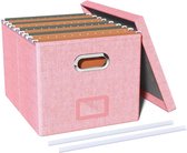 Opbergdoos met deksel en handvat, opvouwbare opbergbox van stuff, documentenbox/documentenorganizer, kubusvorm, geschikt voor thuis en op kantoor (FG-PK, 1 stuk).DE