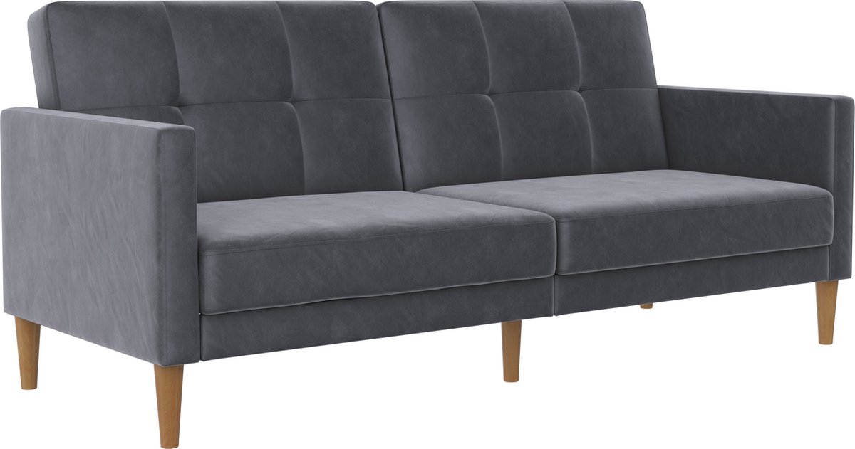 I.T.T. Lilly-Slaapbank - 3-zits - Antraciet Velours Velours Antraciet