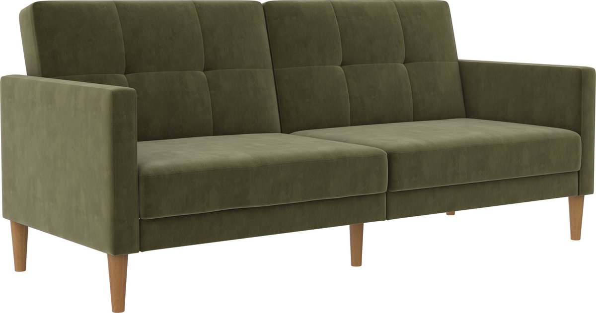 Lilly-Slaapbank - 3-zits - Groen Velours