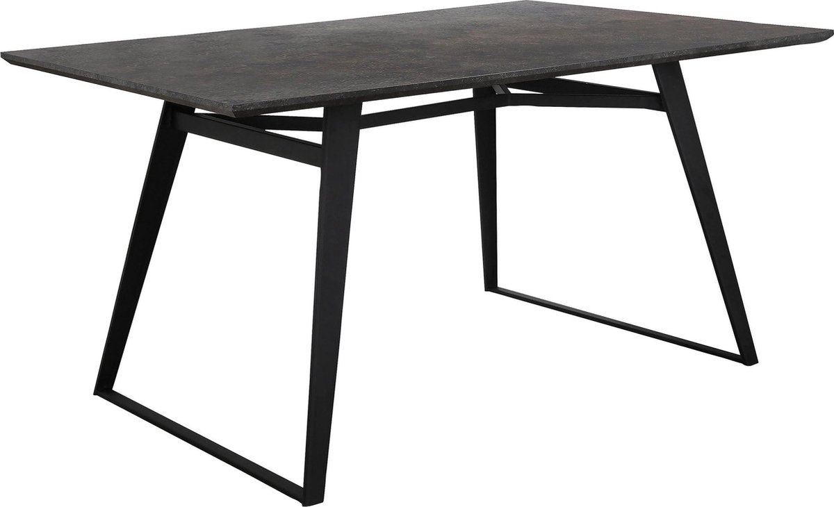 Notio Living Fuji|Eettafel 120x80 cm 8 plaatsen in bruin-grijs frame zwart