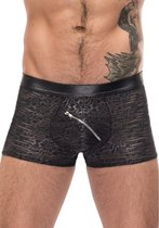 Male Power - Erotisch Heren Ondergoed - Boxershort Met Rits - Zwart/grijs - Xl