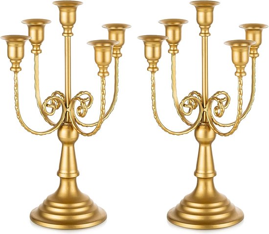 Lot De 2 Bougeoirs En Métal Vintage – Décor Salon – Fait Main – Occasion