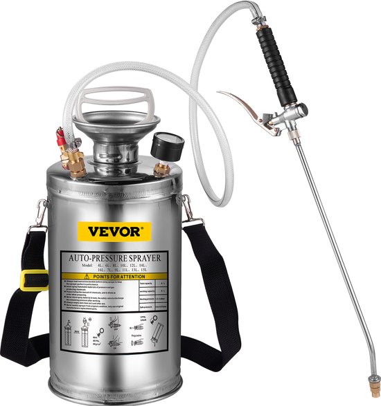 VEVOR Tuinsproeier Sproeier Rugspuit Rvs Sproeier High Performance Sproeier Drukspritze 6l Stabiel van Merkloos	 — afbeelding 2