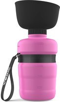 VEDIC® - Honden drinkfles roze - Lekvrije Waterfles - Bidon - BPA Vrij - Voor onderweg - 520ML