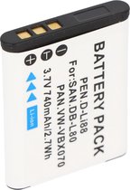Batterie adaptée pour Sanyo DB-L80, DMX-CG10, VPC-CG10, VPC-X1200