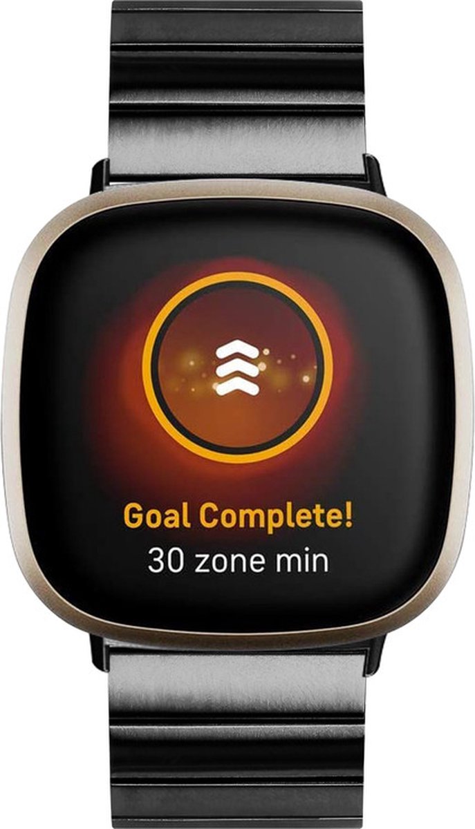 Stalen bandje - RVS - geschikt voor Fitbit Versa 4 / Sense 2 - zwart