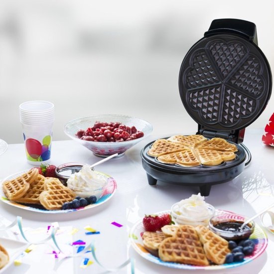 Bestron Wafelijzer - AWM700S - 700W - 5 hartvormige wafels - Anti aanbaklaag - Zilver/Zwart - 5 jaar garantie van Bestron — afbeelding 5