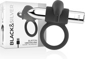 BLACK & SILVER | Black and silver Burton Rechargeable Vibrating - Cock Ring | Sex Toys voor Mannen