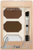 Kleancolor - Brow Kit Palette - Medium -Deep Brown - 01 - Palette à sourcils - Poudre à sourcils - Kit de Cire à sourcils - 1 g
