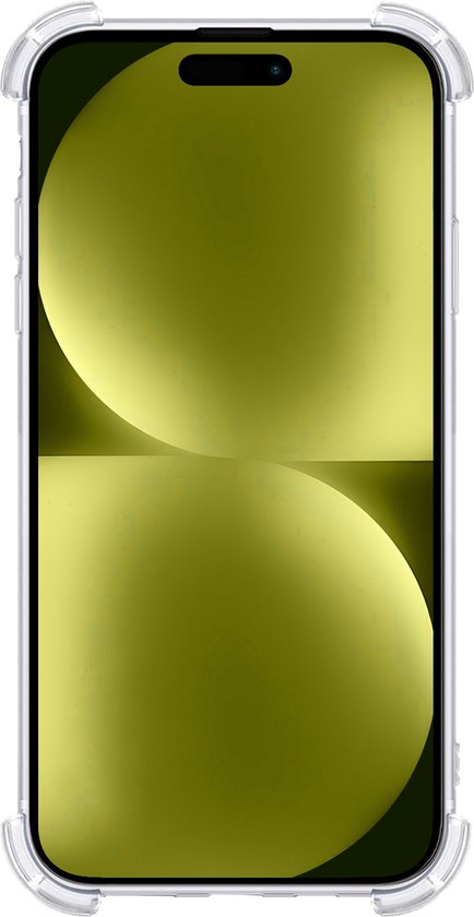 Coque pour iPhone 15 compatible avec Magsafe en Siliconen résistant aux chocs avec 2 films de protection d'écran entièrement recouverts – Transparent