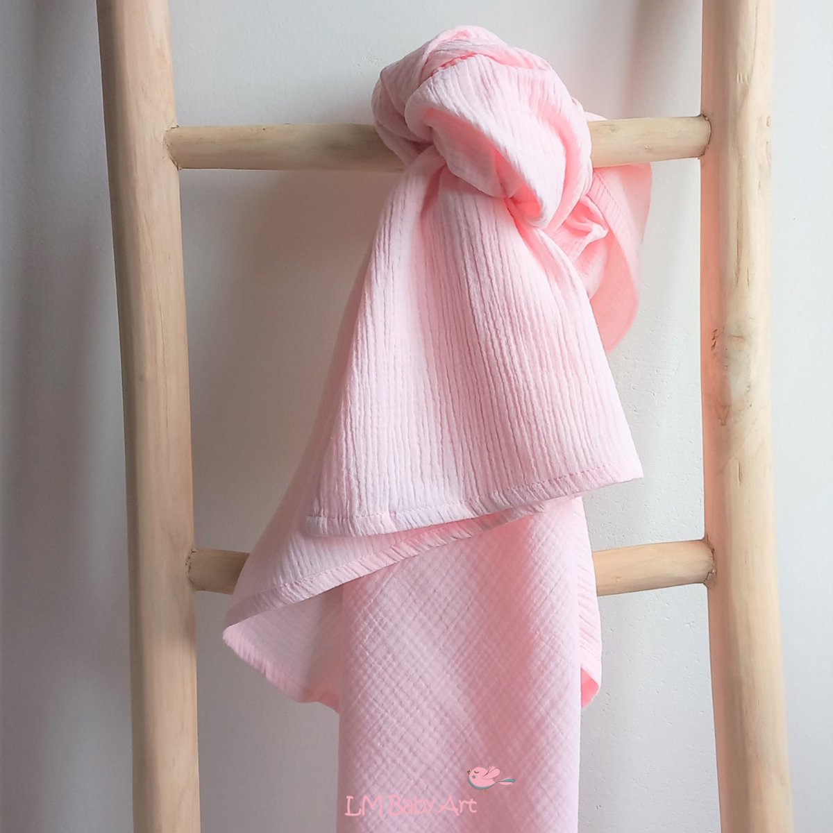 Hydrofiele swaddledoek XL - New dusty roze - 120x120xm - LM Baby Art | Grote hydrofiele doek | Extra zacht