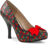 Pleaser Pink Label Pumps -42 Shoes- PINUP-05 Zwart/Rood