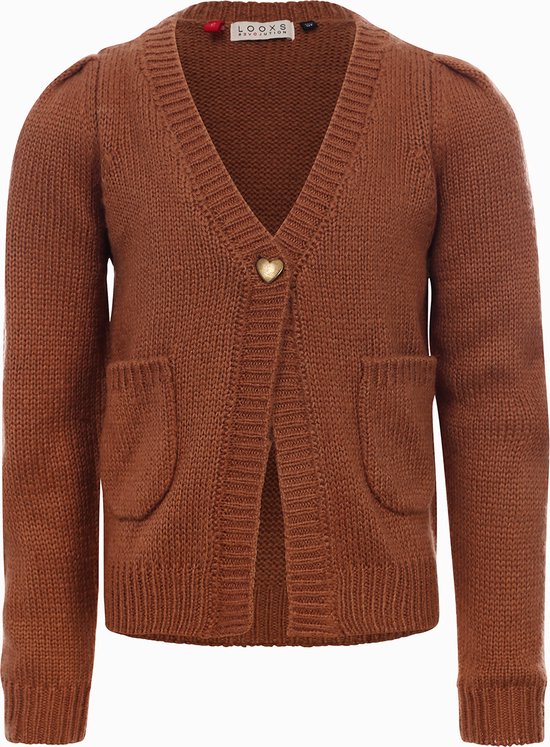 LOOXS Little 2333-7370-449 Meisjes Sweater/Vest - Maat 116 - Bruin van 100% acryl