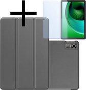 Hoesje Geschikt voor Lenovo Tab M10 5G Hoesje Case Hard Cover Hoes Book Case Met Screenprotector - Grijs