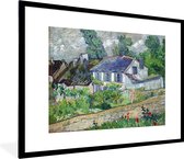 Fotolijst incl. Poster - Huis in Auvers - Vincent van Gogh - 80x60 cm - Posterlijst