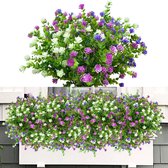 6 bundels kunstbloemen balkon kunstbloemen weerbestendige kunstplanten buitenboeketplanten uv-bestendig balkonplanten zoals echt voor balkonbox binnen buiten tuin buiten (type