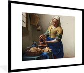 Cadre photo avec affiche - La Laitière - Peinture de Johannes Vermeer - 80x60 cm - Cadre pour affiche