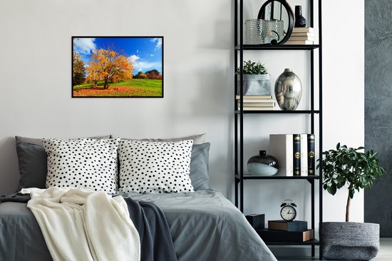 Cadre photo avec affiche - Arbre - Feuilles - Automne - Saisons - 60x40 cm - Cadre pour affiche