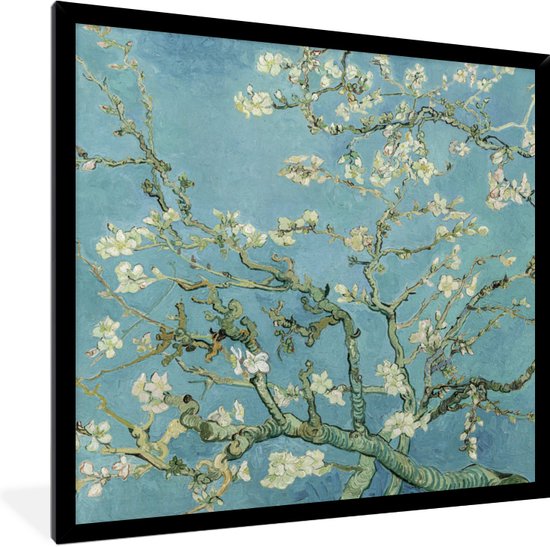 Fotolijst incl. Poster - Van Gogh - Amandelbloesem - Oude meesters - Kunst - Vintage - 40x40 cm - Posterlijst