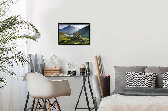 Photo encadrée - Image colorée d'un cadre photo paysage de montagne 30x20 cm - Affiche encadrée (Décoration murale salon / chambre)