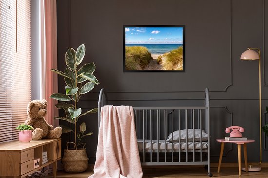 Cadre photo avec affiche - Plage - Nuages ​​- Allemagne - 80x60 cm - Cadre pour affiche