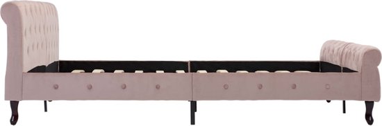 The Living Store Cadre de lit velours rose 180x200 cm - Lit