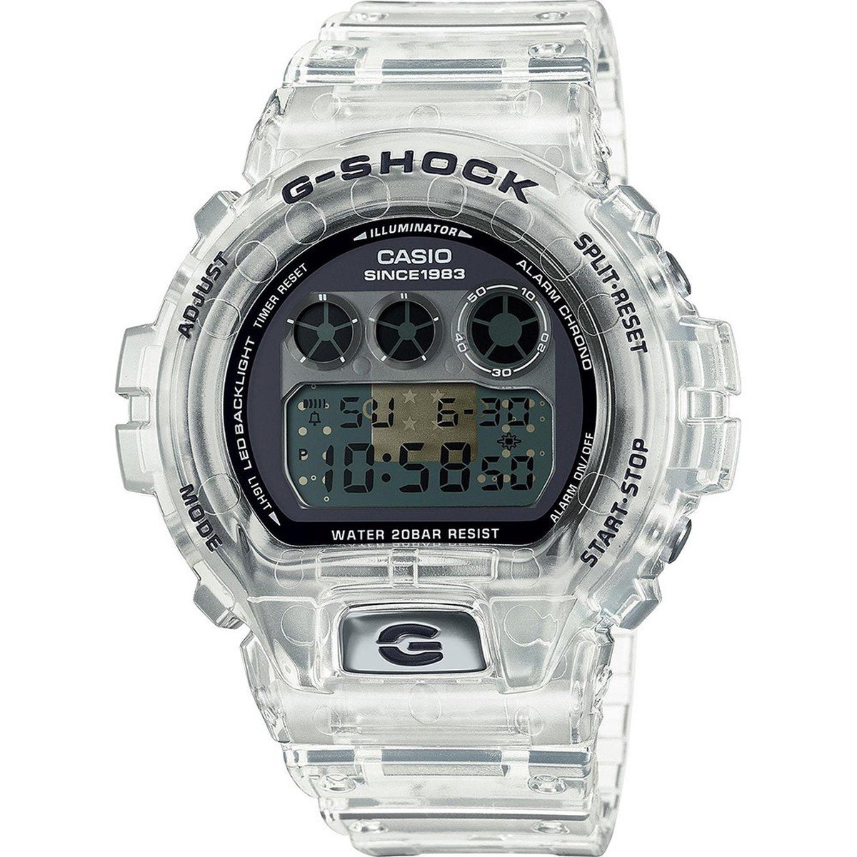 Casio G-Shock 40th Anniversary Clear Remix DW-6940RX-7ER Horloge - Kunststof - Transparant - Ø 47 mm